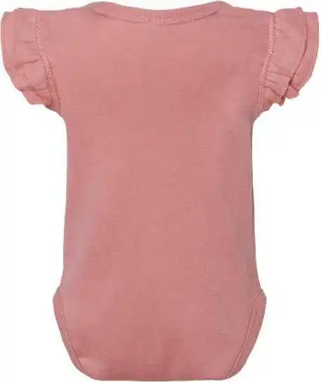 Rabbit Skins 4439 Infant Flutter Sleeve Baby Rib Bodysuit - Mauvelous