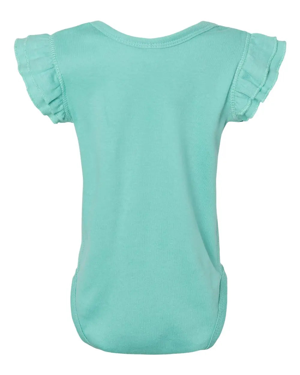 Rabbit Skins 4439 Infant Flutter Sleeve Baby Rib Bodysuit - Saltwater