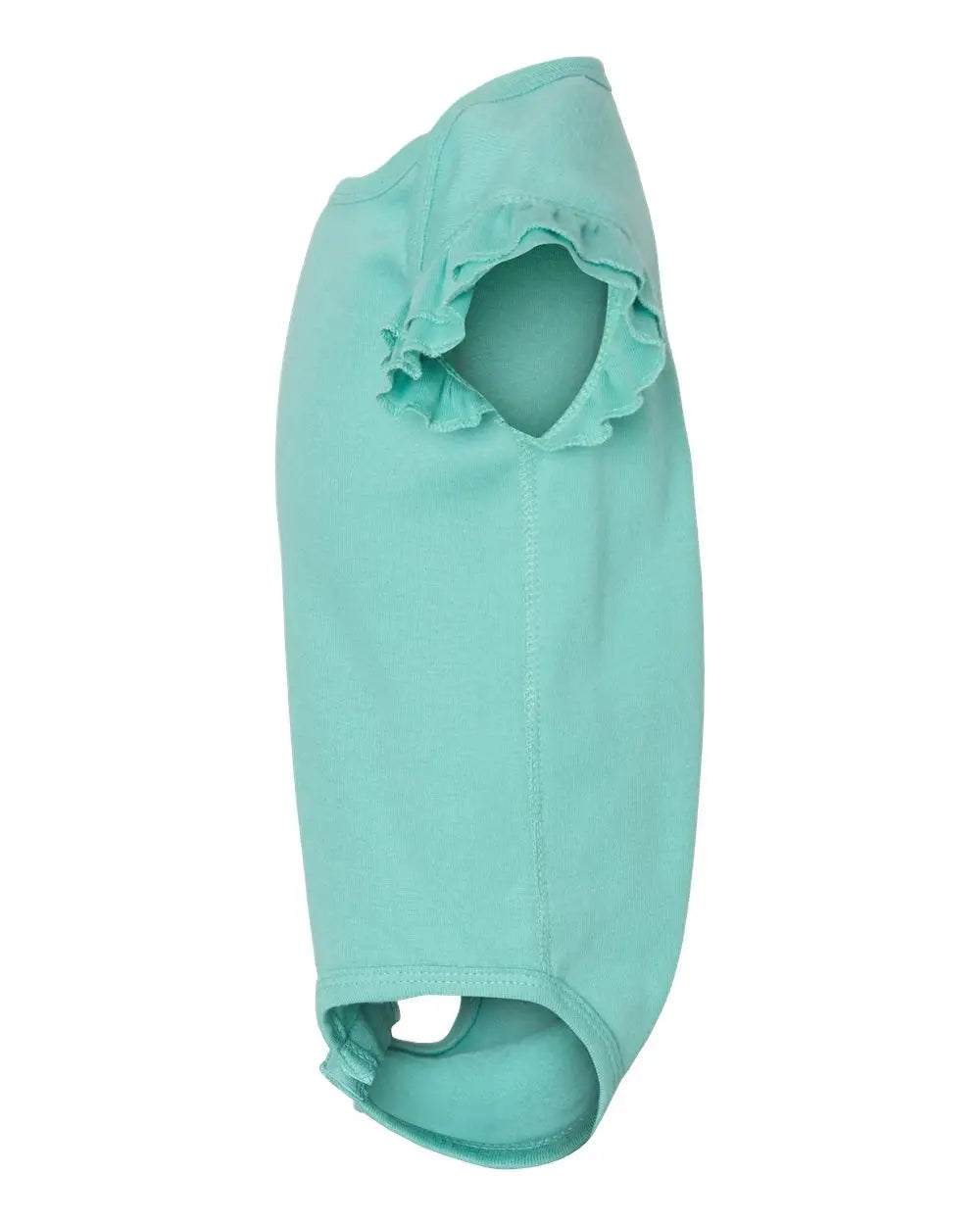 Rabbit Skins 4439 Infant Flutter Sleeve Baby Rib Bodysuit - Saltwater