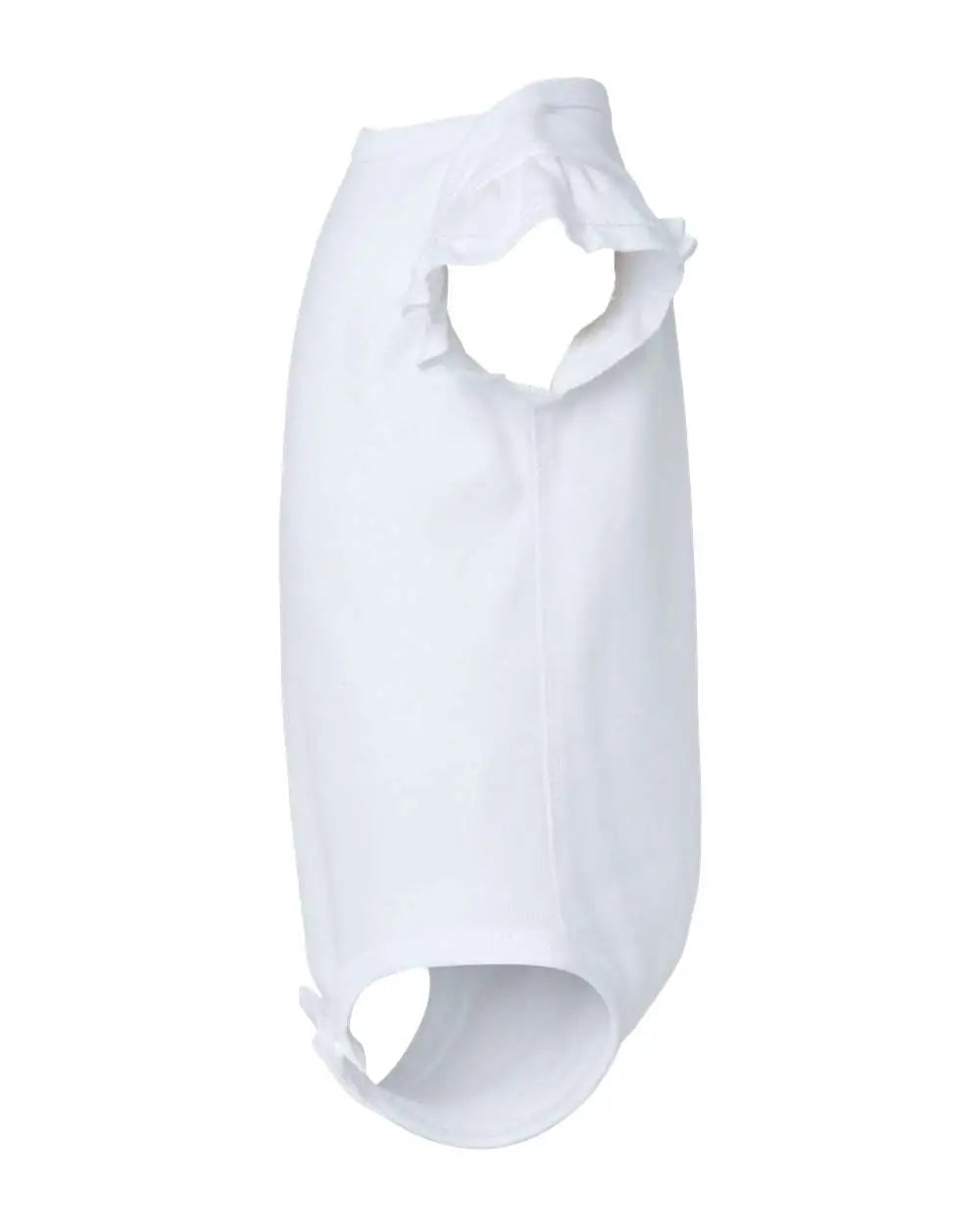 Rabbit Skins 4439 Infant Flutter Sleeve Baby Rib Bodysuit - White