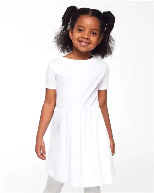 Rabbit Skins 5333 Toddler Fine Jersey Dress - White - 4t