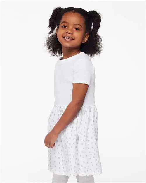 Rabbit Skins 5333 Toddler Fine Jersey Dress - White Spot
