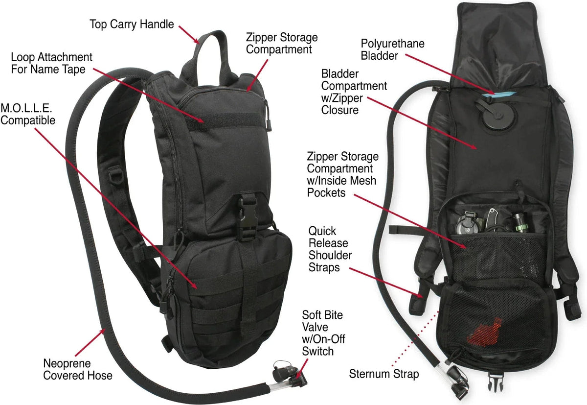 Rapid Trek Hydration Pack - Black