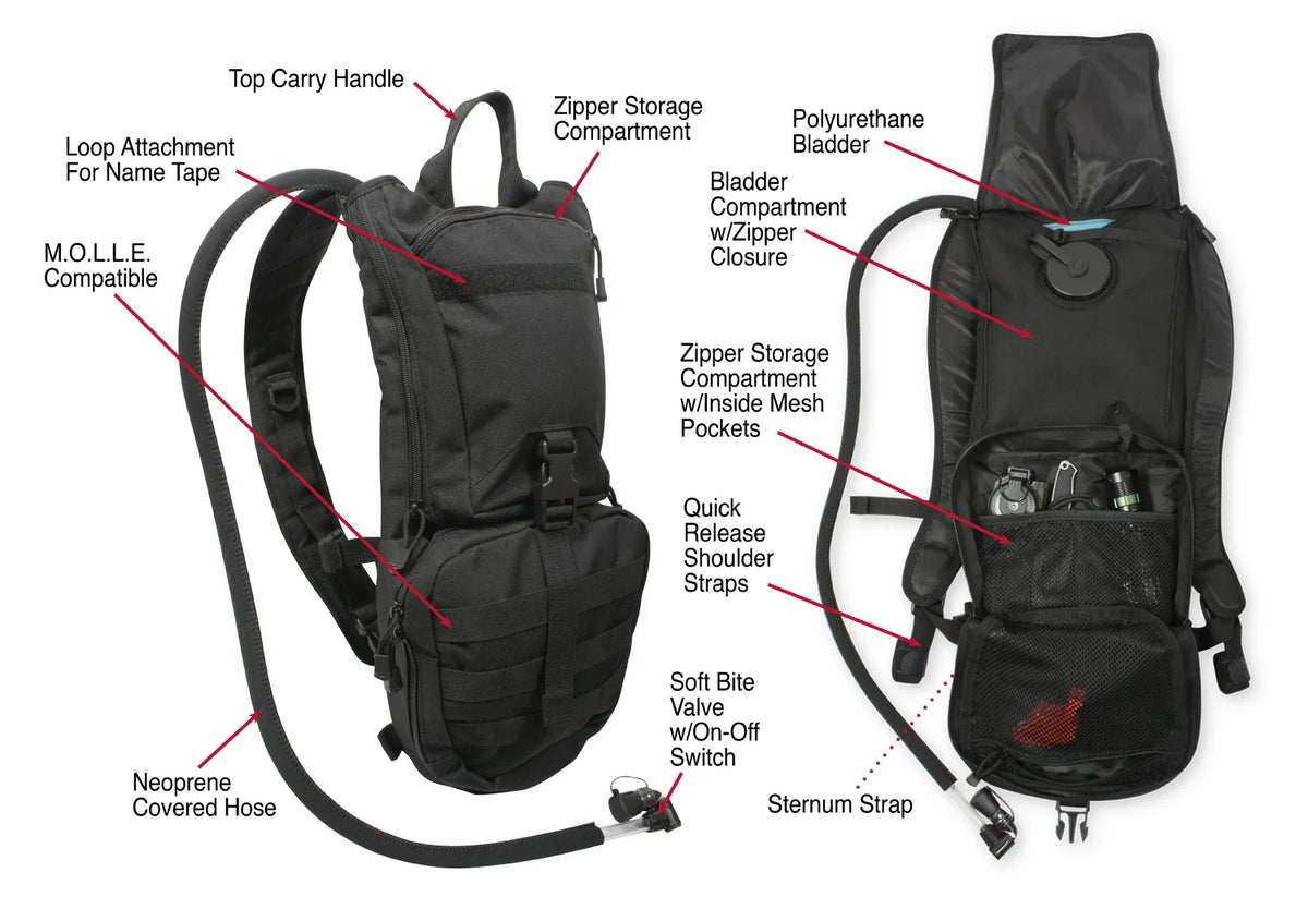 Rapid Trek Hydration Pack - Black