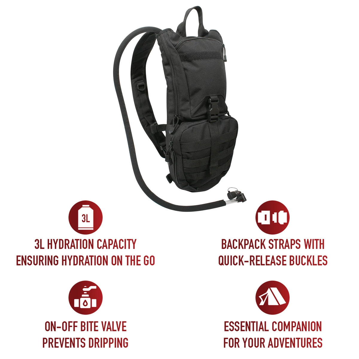 Rapid Trek Hydration Pack - Black