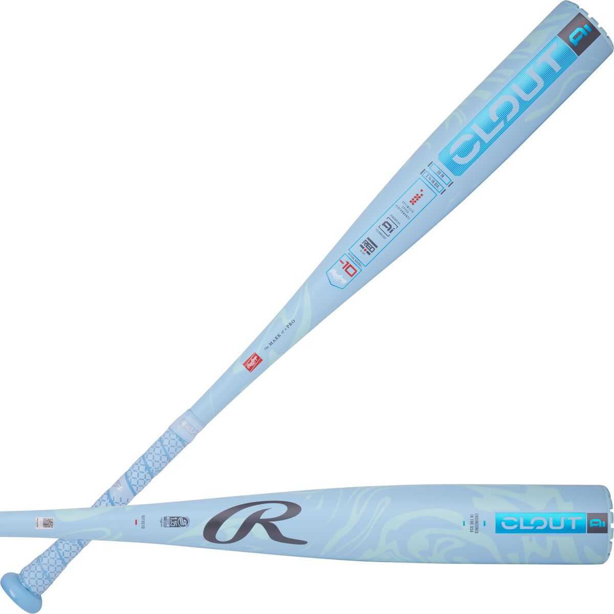 Rawlings 2025 Clout Ai (-10) Usssa Bat Rut5c10 - Light Blue