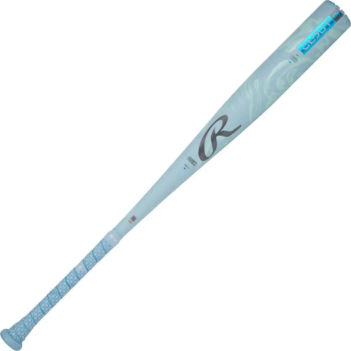 Rawlings 2025 Clout Ai (-3) Bbcor Baseball Bat - Columbia Blue Vivid Red