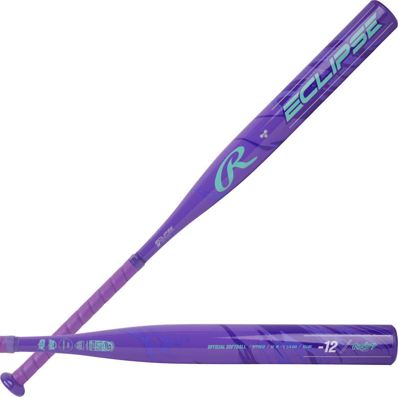 Rawlings 2025 Eclipse (-12) Fastpitch Softball Bat - Purple Green