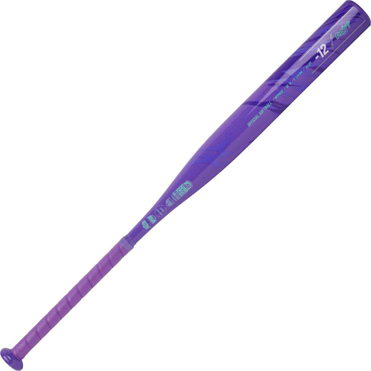 Rawlings 2025 Eclipse (-12) Fastpitch Softball Bat - Purple Green