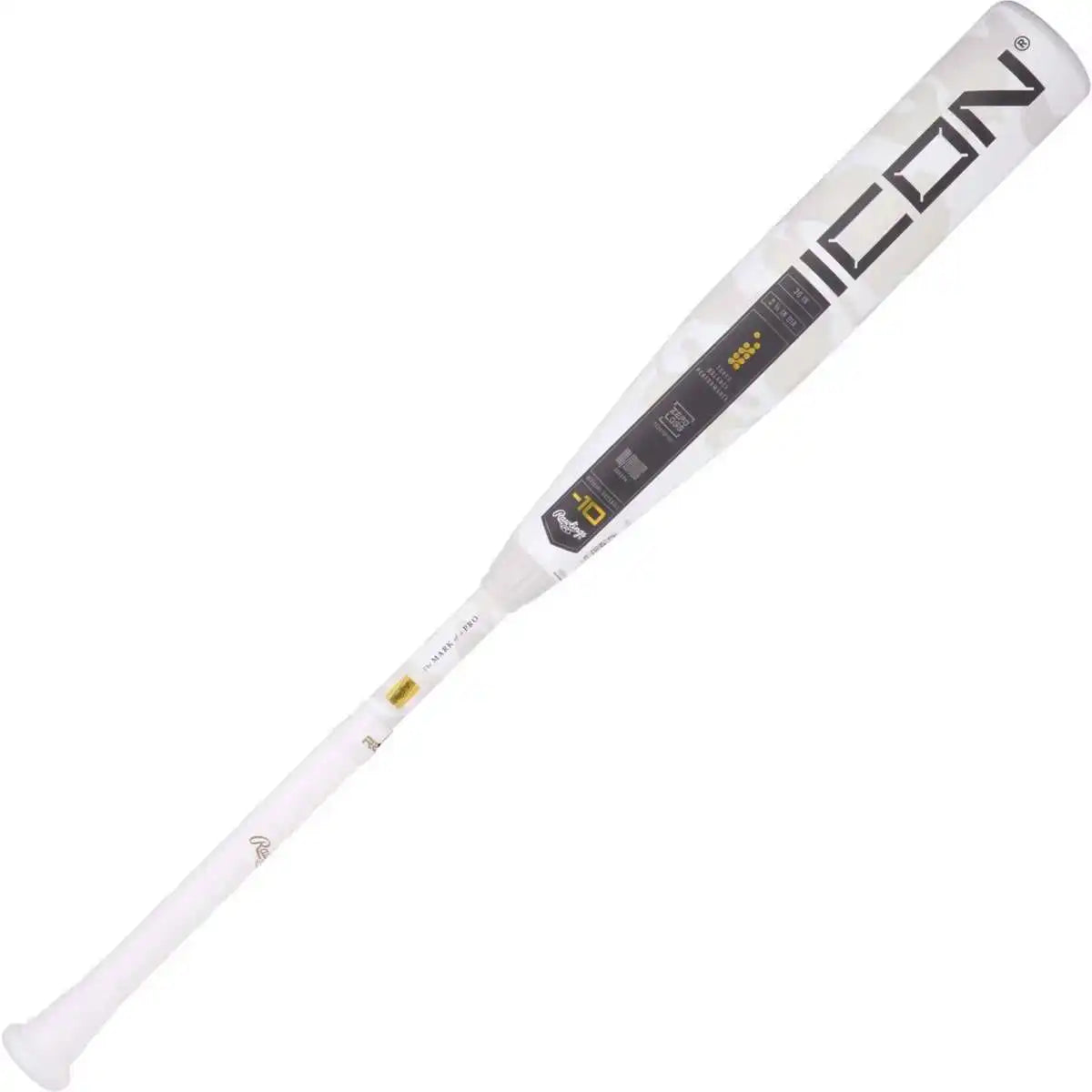 Rawlings 2025 Icon (-10) Usssa Bat Rut3i10 - White Black