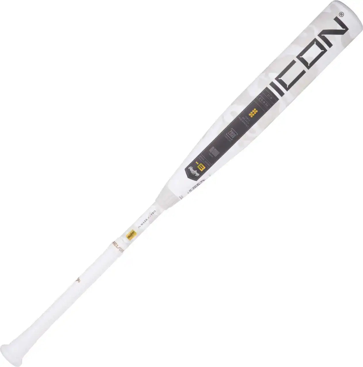 Rawlings 2025 Icon (-8) Usssa Youth Baseball Bat - White Black