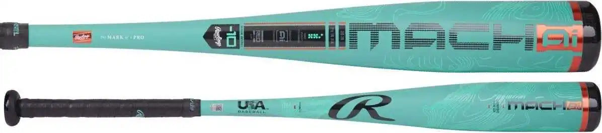 Rawlings 2025 Mach Ai (-10) 2 5/8’’ Usa Approved Bat - Black Green
