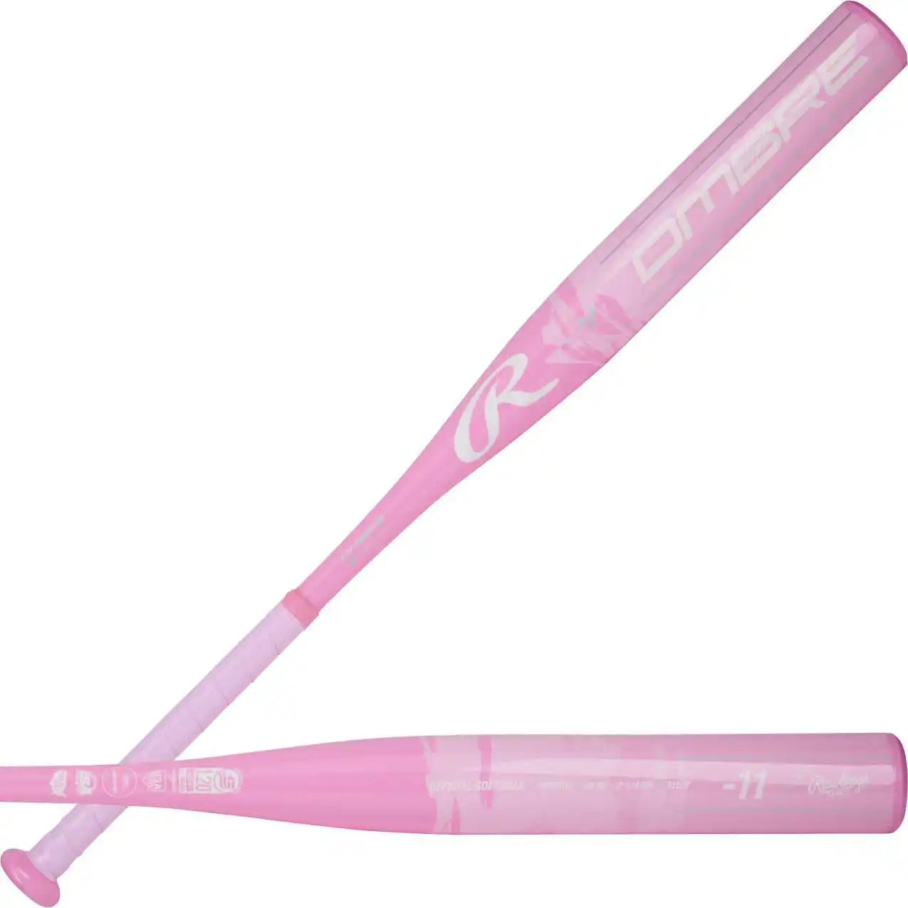 Rawlings 2025 Ombre (-11) Fastpitch Softball Bat - Pink White