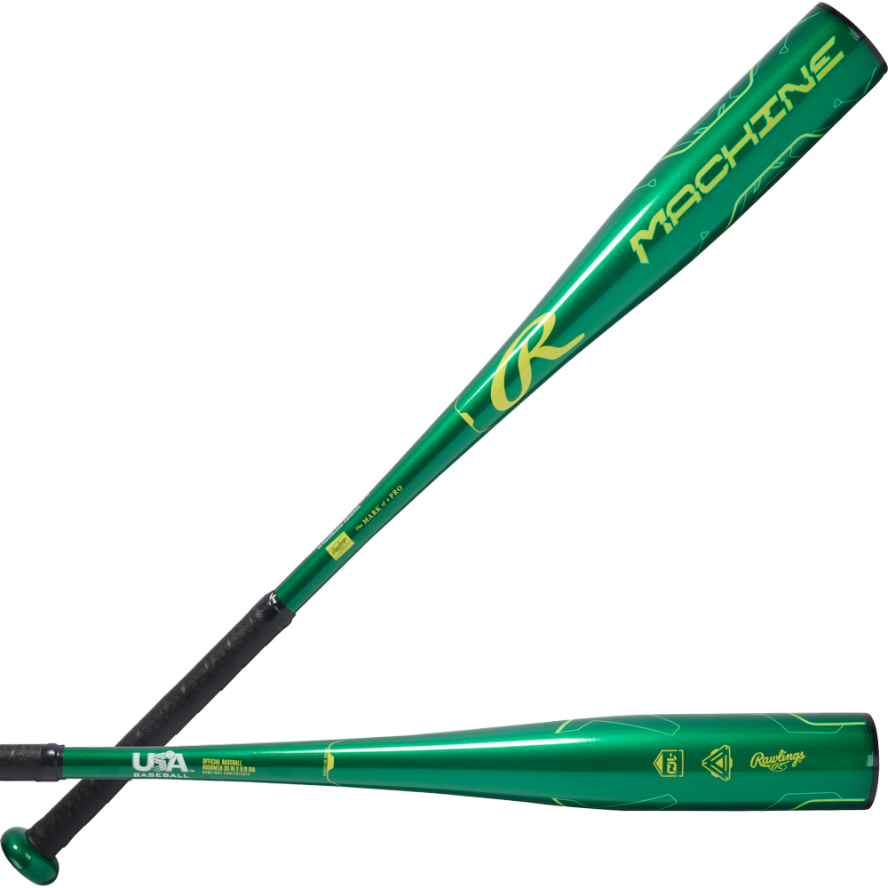 Rawlings 2026 Machine (-10) 2 5/8’’ Usa Approved Bat Rus6m10 - Black Green