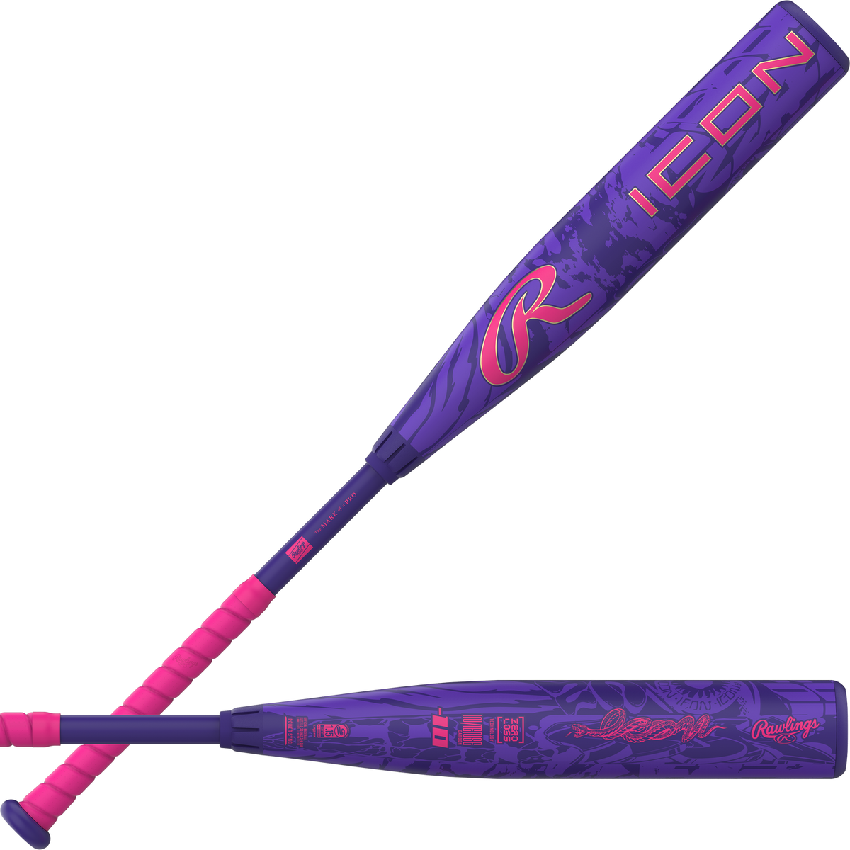 Rawlings 2027 Icon (-10) Usssa Bat Rut7i10-30 - Purple Hot Pink