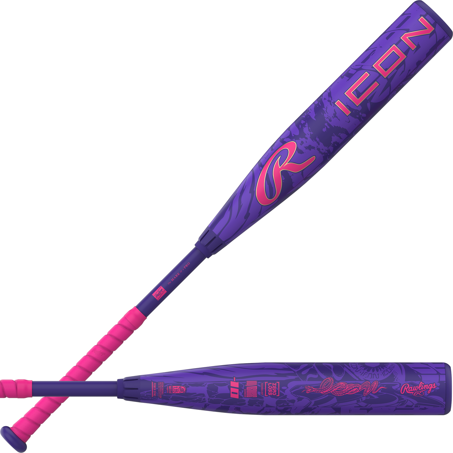 Rawlings 2027 Icon (-10) Usssa Bat Rut7i10-30 - Purple Hot Pink