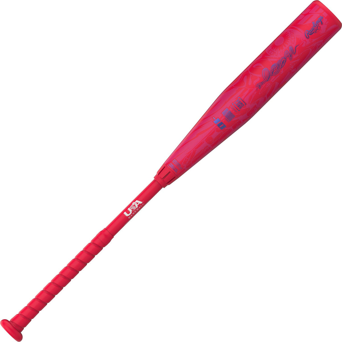 Rawlings 2027 Icon (-12) Usa Approved Bat Rus7i12 - Hot Pink Royal Blue