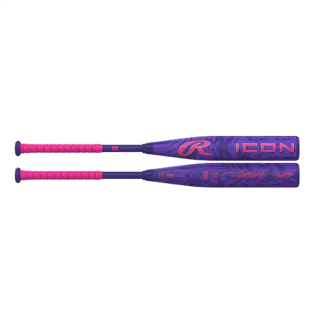 Rawlings 2027 Icon (-8) Usssa Bat Rut7i8 - Purple Pink