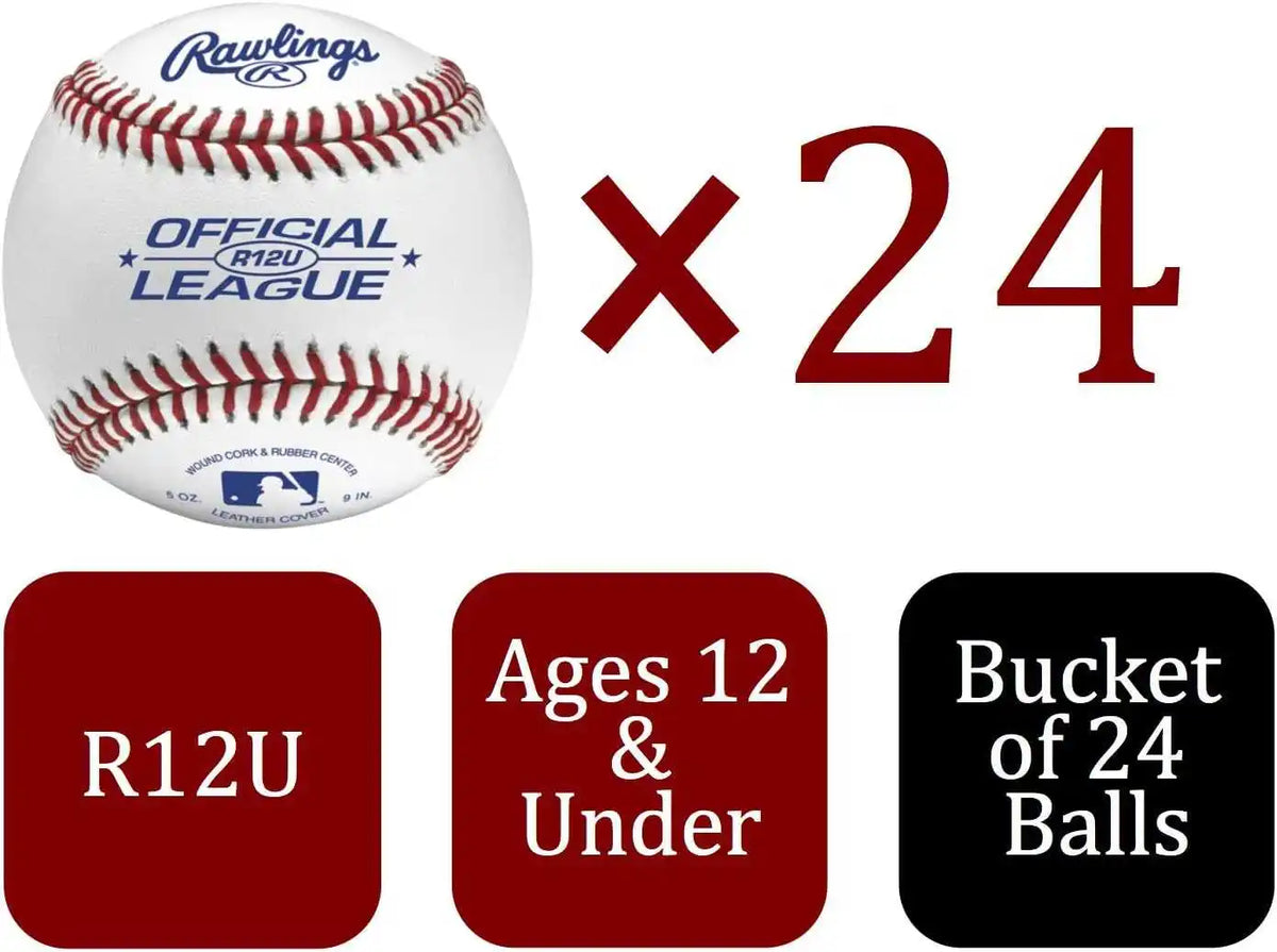 Rawlings 24 R12u Game Baseballs with Bucket - 2 Dozen