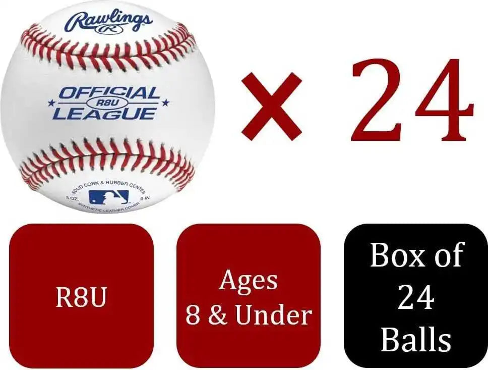 Rawlings 24 R8u Game Baseballs with Bucket - 2 Dozen