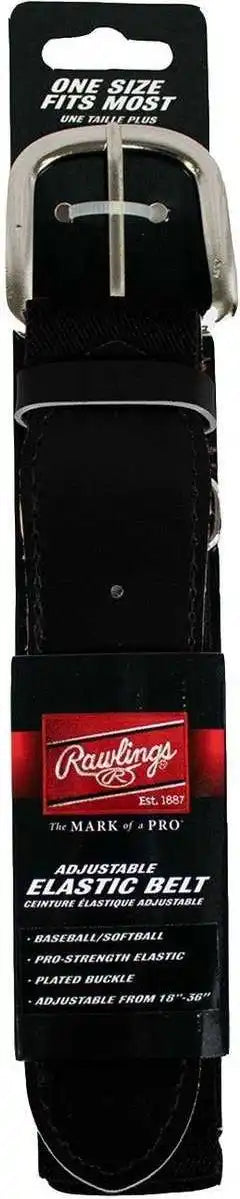 Rawlings Adjustable Baseball Softball Elastic Belt - Black - Osfm
