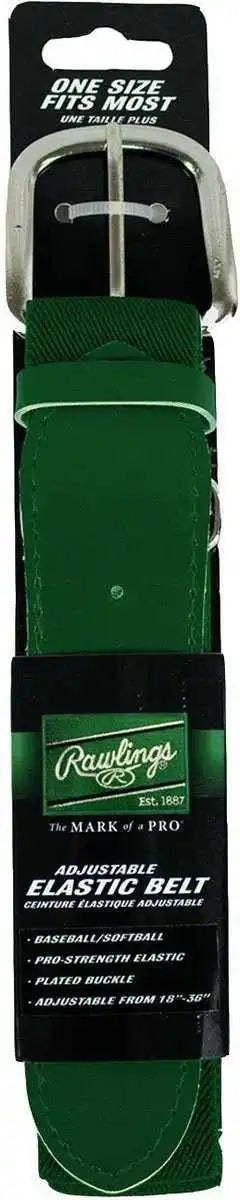 Rawlings Adjustable Baseball Softball Elastic Belt - Dark Green - Forest / Osfm