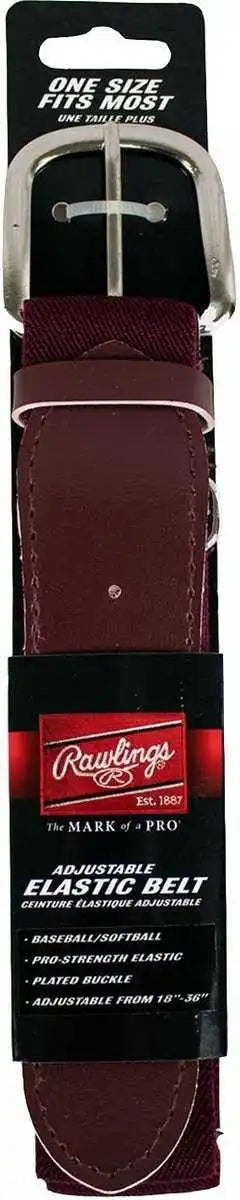 Rawlings Adjustable Baseball Softball Elastic Belt - Maroon - Osfm