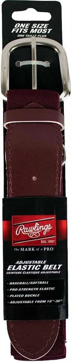 Rawlings Adjustable Baseball Softball Elastic Belt - Maroon - Osfm