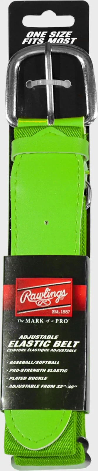 Rawlings Adjustable Baseball Softball Elastic Belt - Neon Green
