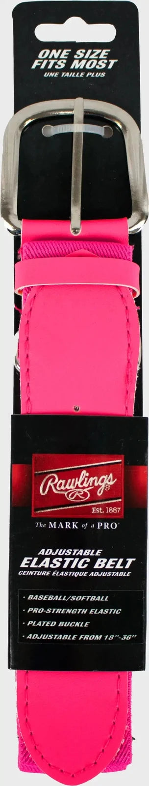 Rawlings Adjustable Baseball Softball Elastic Belt - Neon Pink