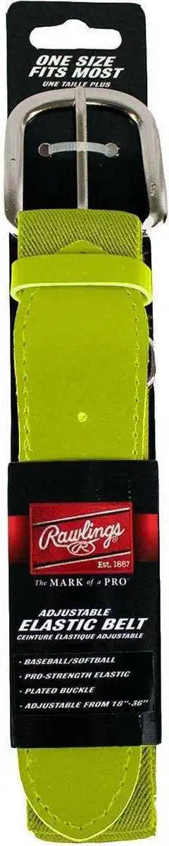 Rawlings Adjustable Baseball Softball Elastic Belt - Optic Yellow - Osfm
