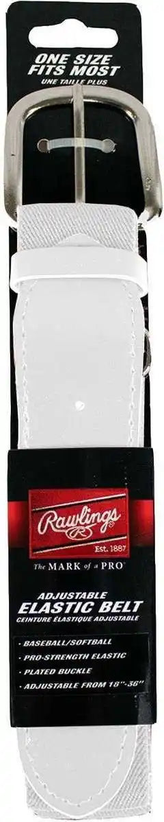 Rawlings Adjustable Baseball Softball Elastic Belt - White - Osfm