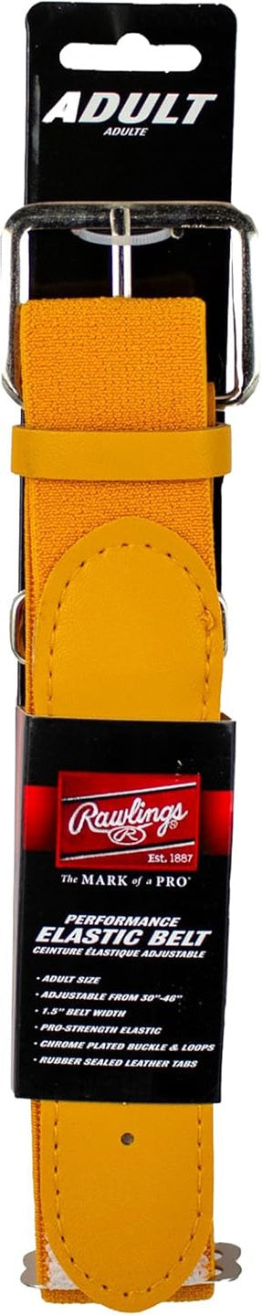 Rawlings Adjustable Baseball Softball Elastic Belt - Yellow Gold - Osfm