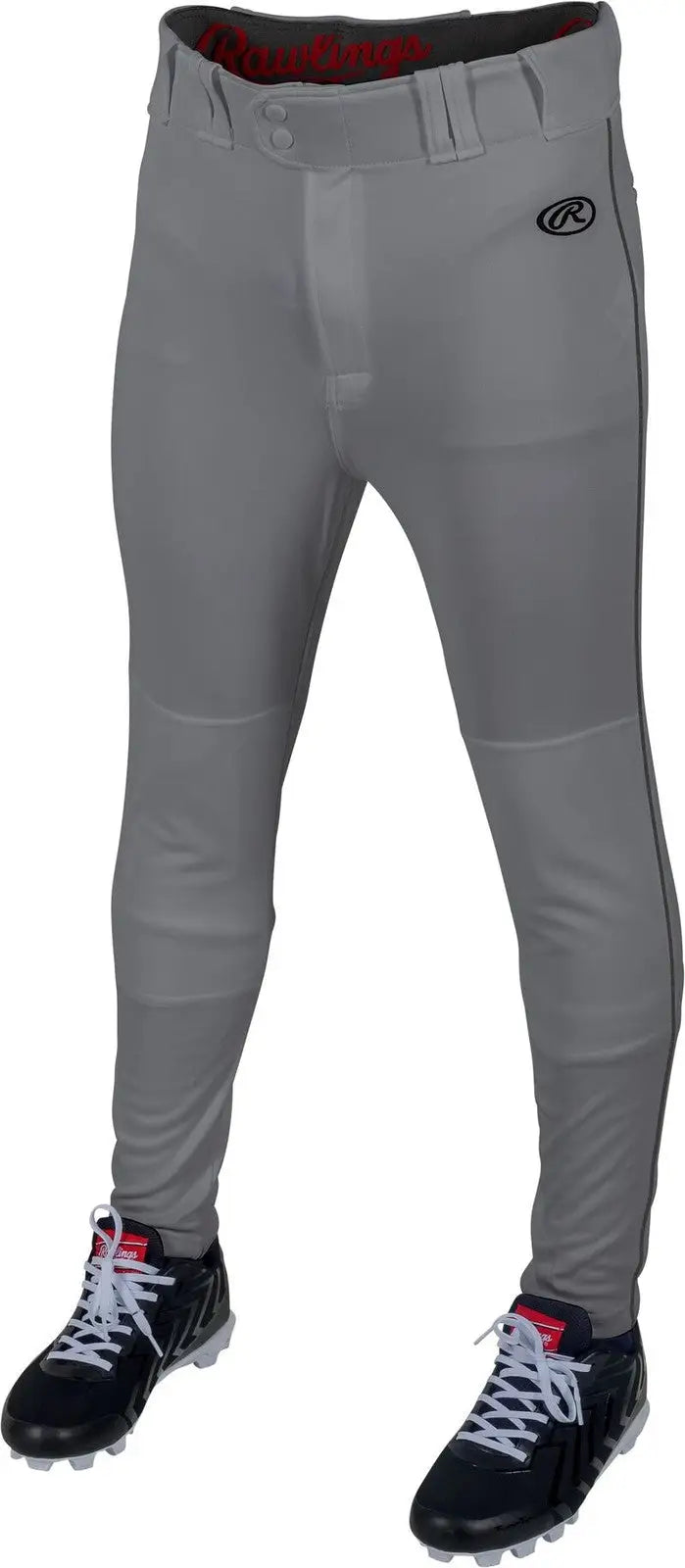 Rawlings Adult Launch Piped Pro Taper Fit Pant - Gray Black