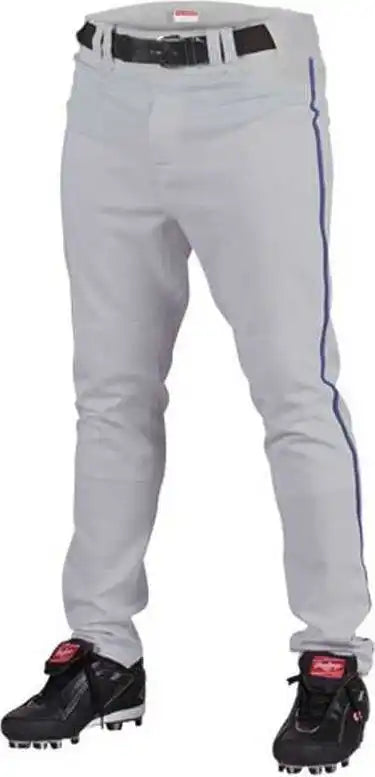 Rawlings Adult Semi-relaxed Piped Baseball Pants - Gray Navy