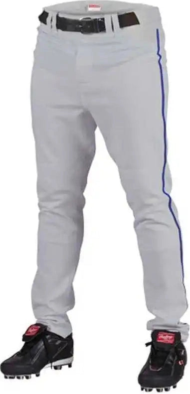 Rawlings Adult Semi-relaxed Piped Baseball Pants - Gray Royal