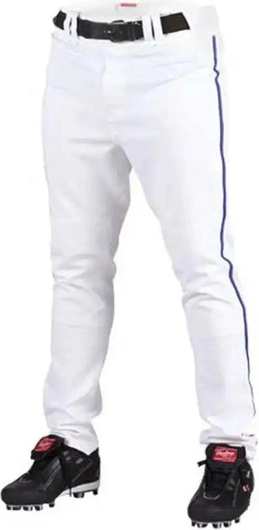 Rawlings Adult Semi-relaxed Piped Baseball Pants - White Royal