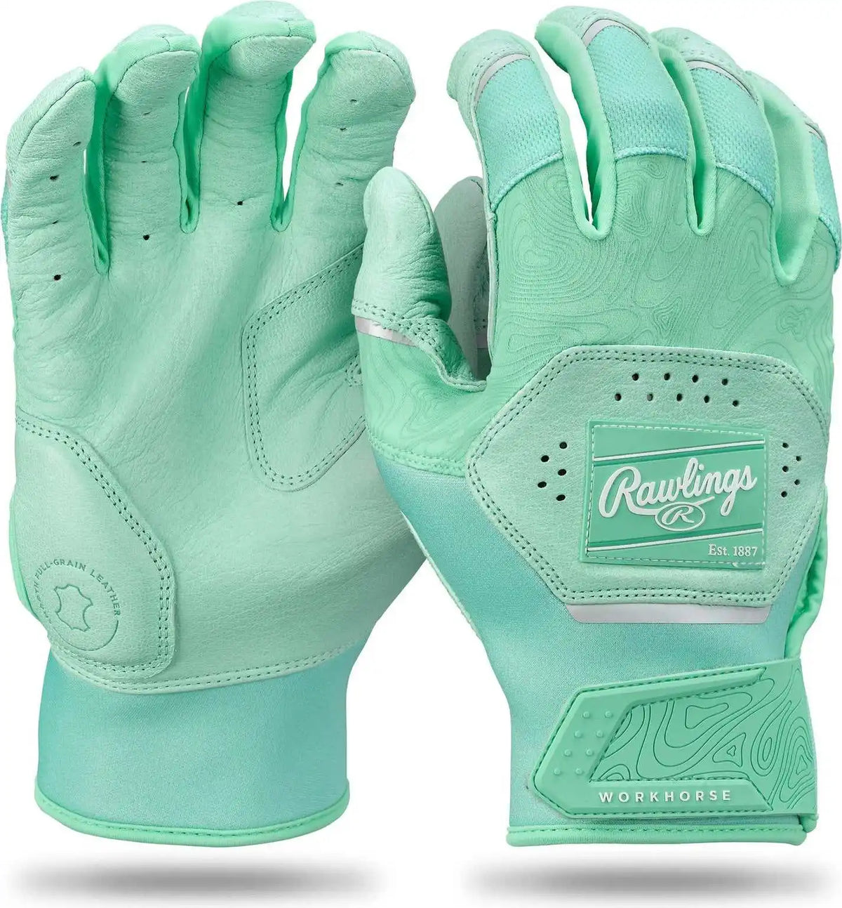 Rawlings Adult Workhorse Baseball Batting Gloves - Mint