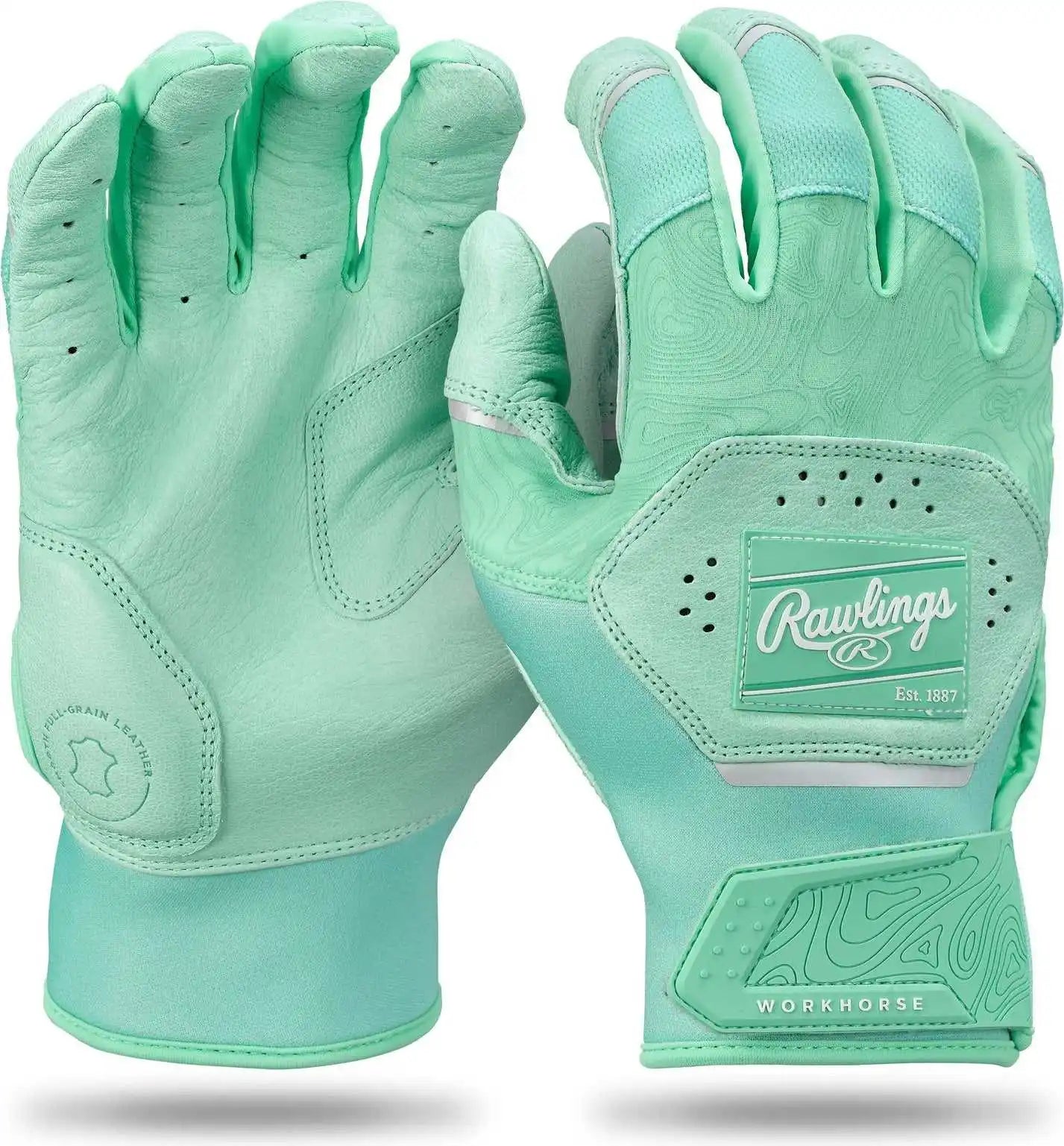 Rawlings Adult Workhorse Baseball Batting Gloves - Mint