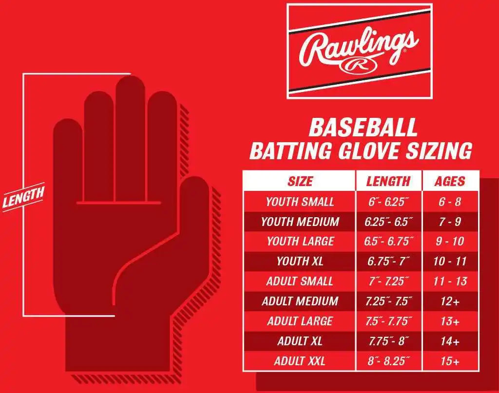 Rawlings Adult Workhorse Baseball Batting Gloves - Mint