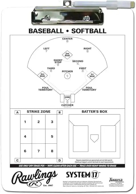 Rawlings Baseball Coach’s Clipboard - 1 Ea