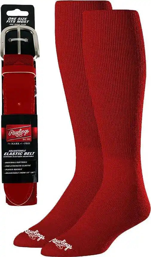 Rawlings Belt Knee High Sock Combo - Scarlet