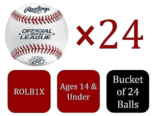 Rawlings Bucket of Official League Practice Balls Rsxbuck24 - White
