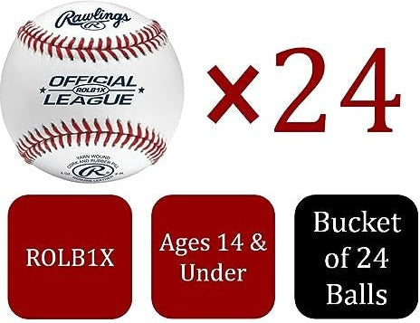 Rawlings Bucket of Official League Practice Balls Rsxbuck24 - White