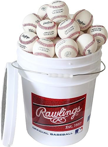 Rawlings Bucket of Official League Practice Balls Rsxbuck24 - White