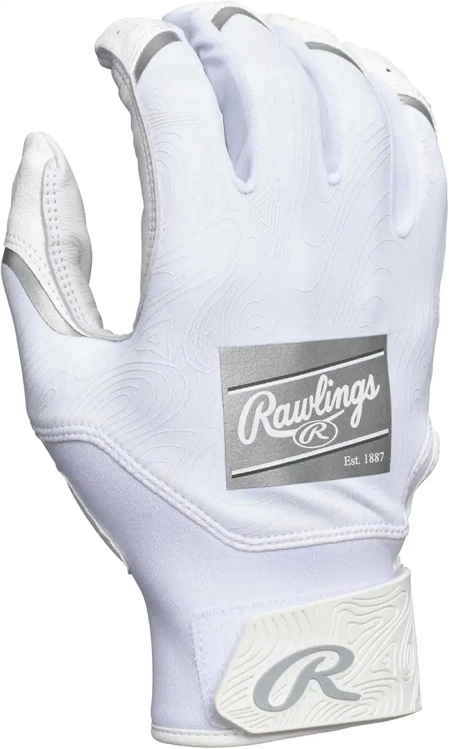 Rawlings Clout Youth Baseball Batting Gloves White