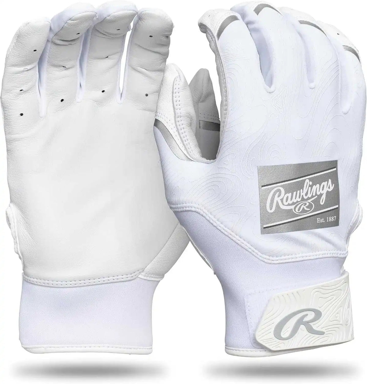 Rawlings Clout Youth Baseball Batting Gloves White