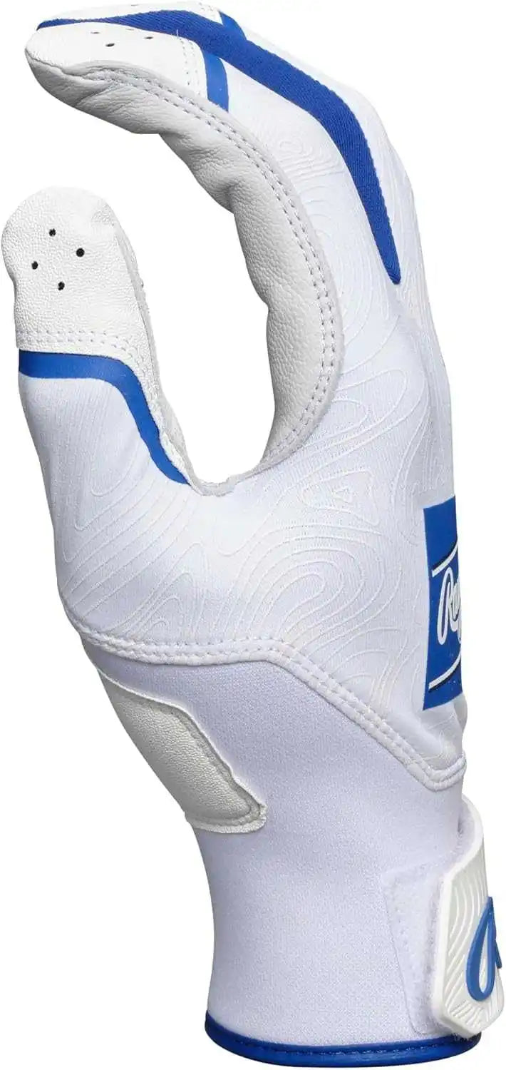 Rawlings Clout Youth Baseball Batting Gloves - White Royal