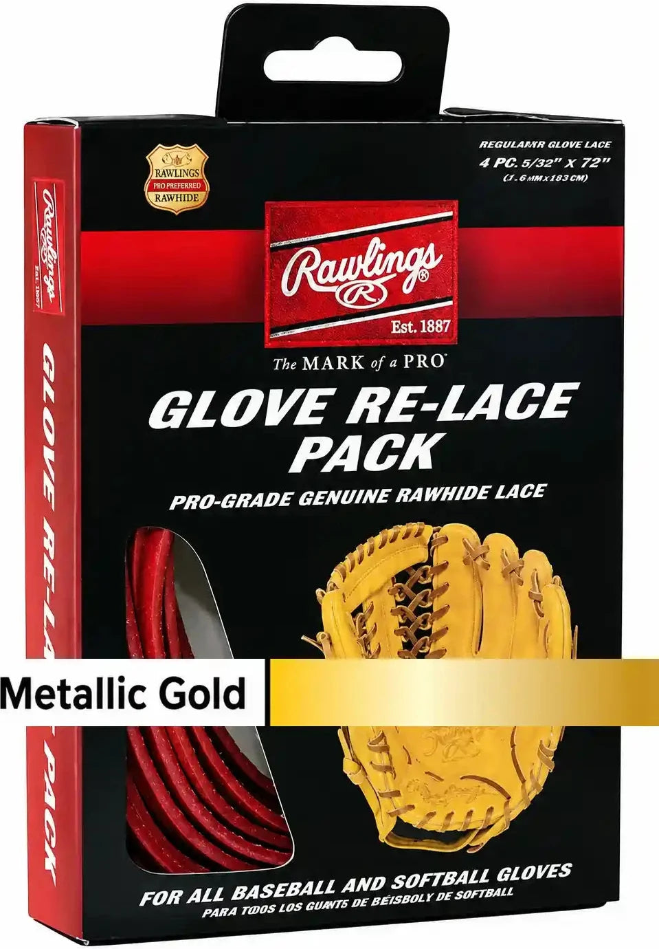 Rawlings Glove Re-lace Pack - Metallic Gold