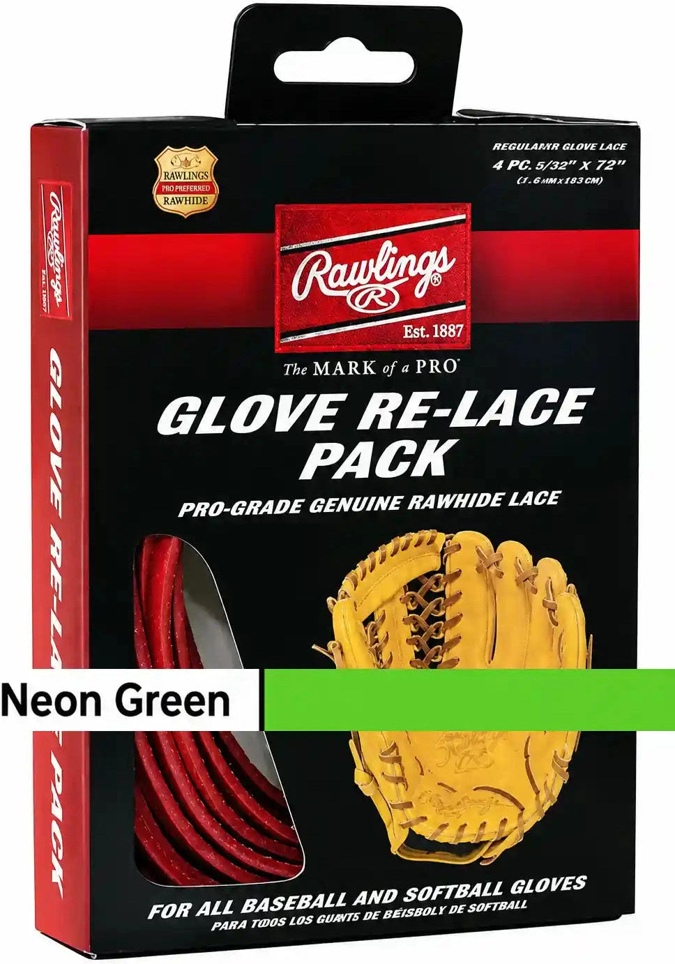 Rawlings Glove Re-lace Pack - Neon Green
